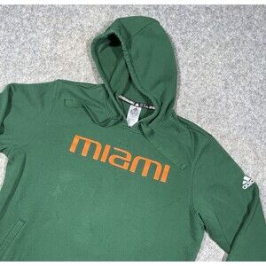 Adidas Miami Hurricanes Hoodie Sweatshirt Green Orange Size XL